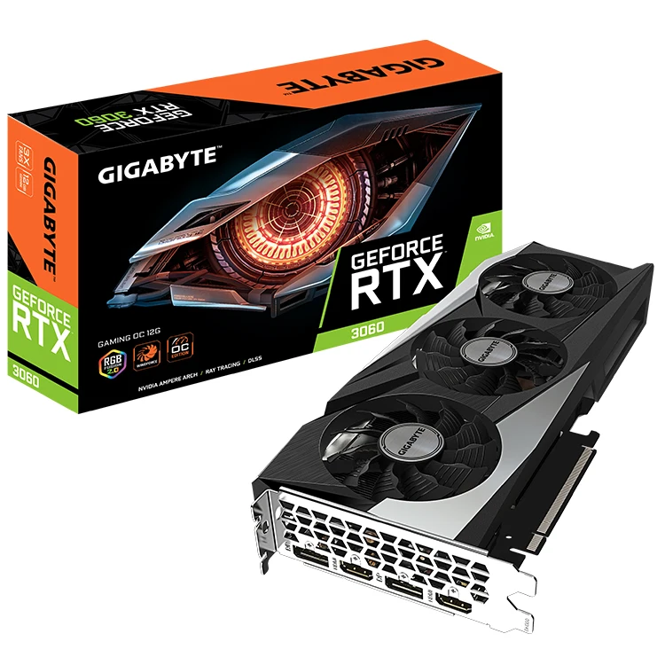 

GIGABYTE NVIDIA RTX 3060 GAMING OC 12G Graphics Card with GDDR6 192-bit Memory Support OverClock