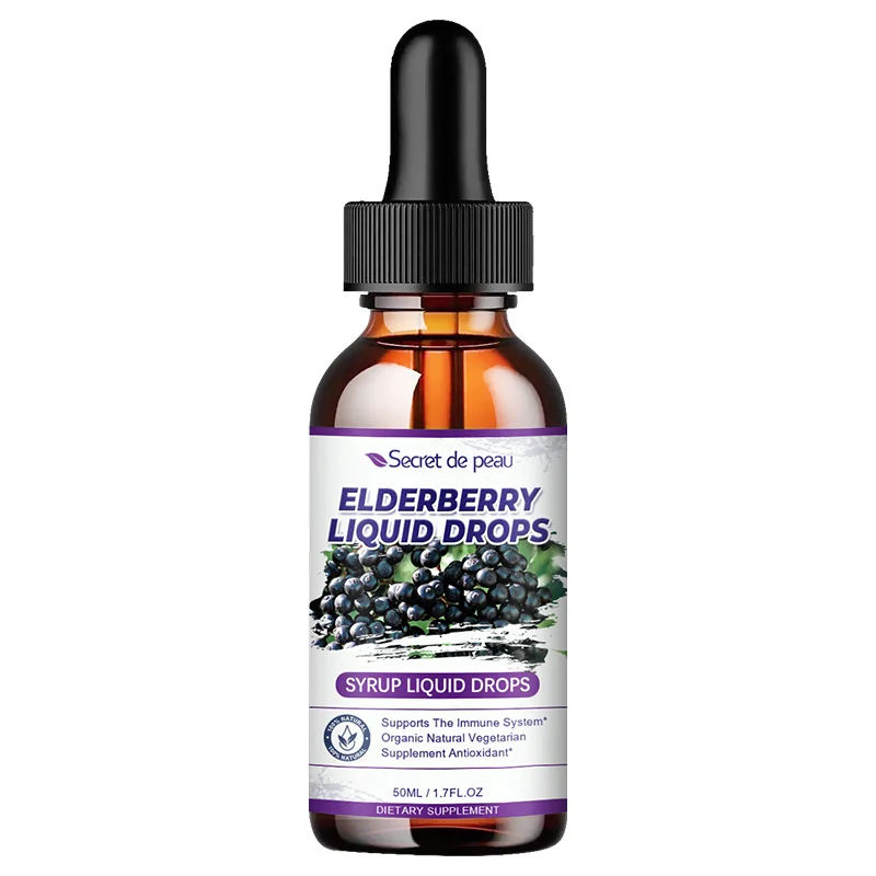 

Organic Elderberry Syrup Drops Supports Immune System Daily Supplement High antioxidant extract