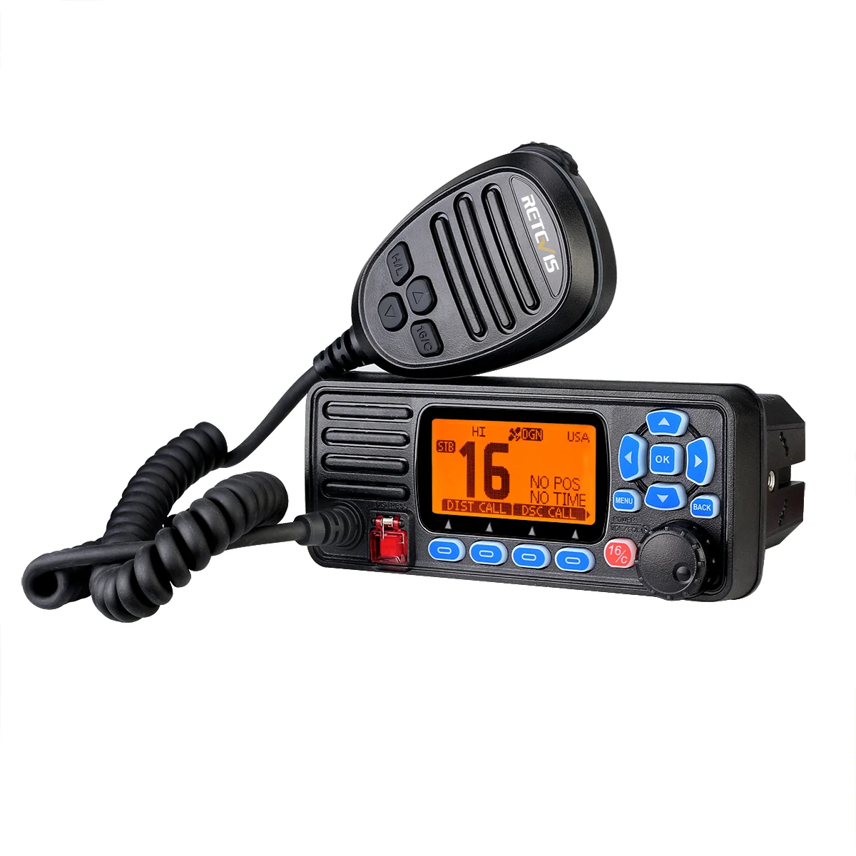 

Marine radio Transceiver Retevis RA27 VHF 88 Channels 25W IP67 GPS NOAA Fixed-Mount Class D DSC Marine Transceiver (USA/INT/CAN)