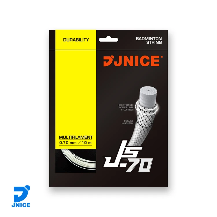 

JS-70 Model Number color badminton racket string, White/yellow/rainbow