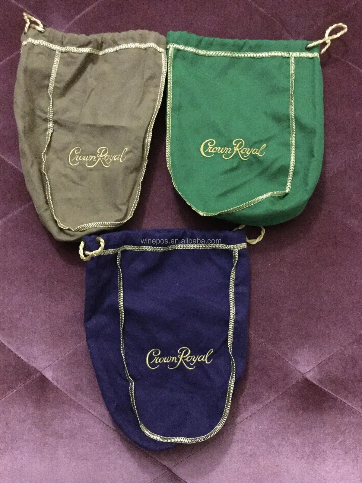 Crown Royal Bags,Crown Royal Embroidered Bags,Corwn Royal Drawsting Bag