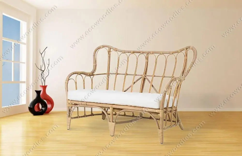 
Luxury European Sofa 2 Seater Bamboo Living Room Sofa Lounge Dining Restaurant Set Garden Furniture Home Decor Wedding Sofa 