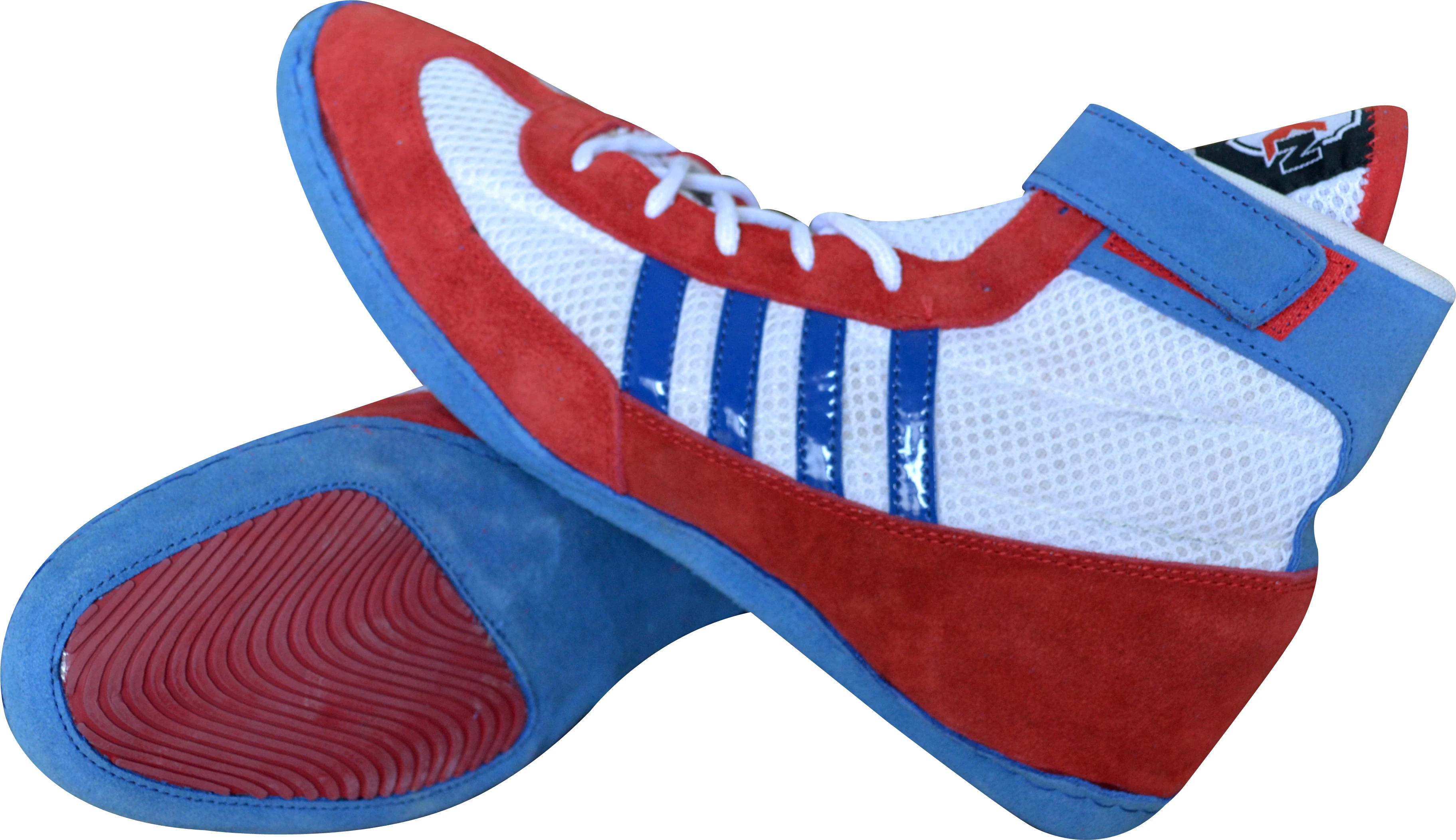 拳击散打鞋子wresling靴男士黑色皮革oem专业摔跤鞋