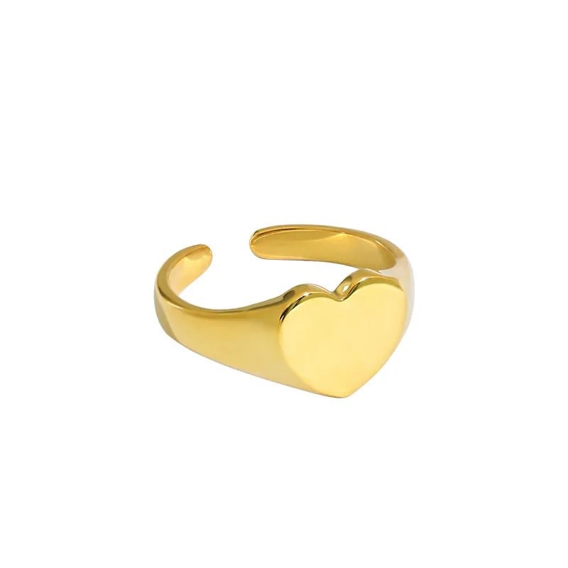 

H-R753 Silver Trending Pure Silver Niche Design Simple Temperament Versatile Heart-Shaped Ring