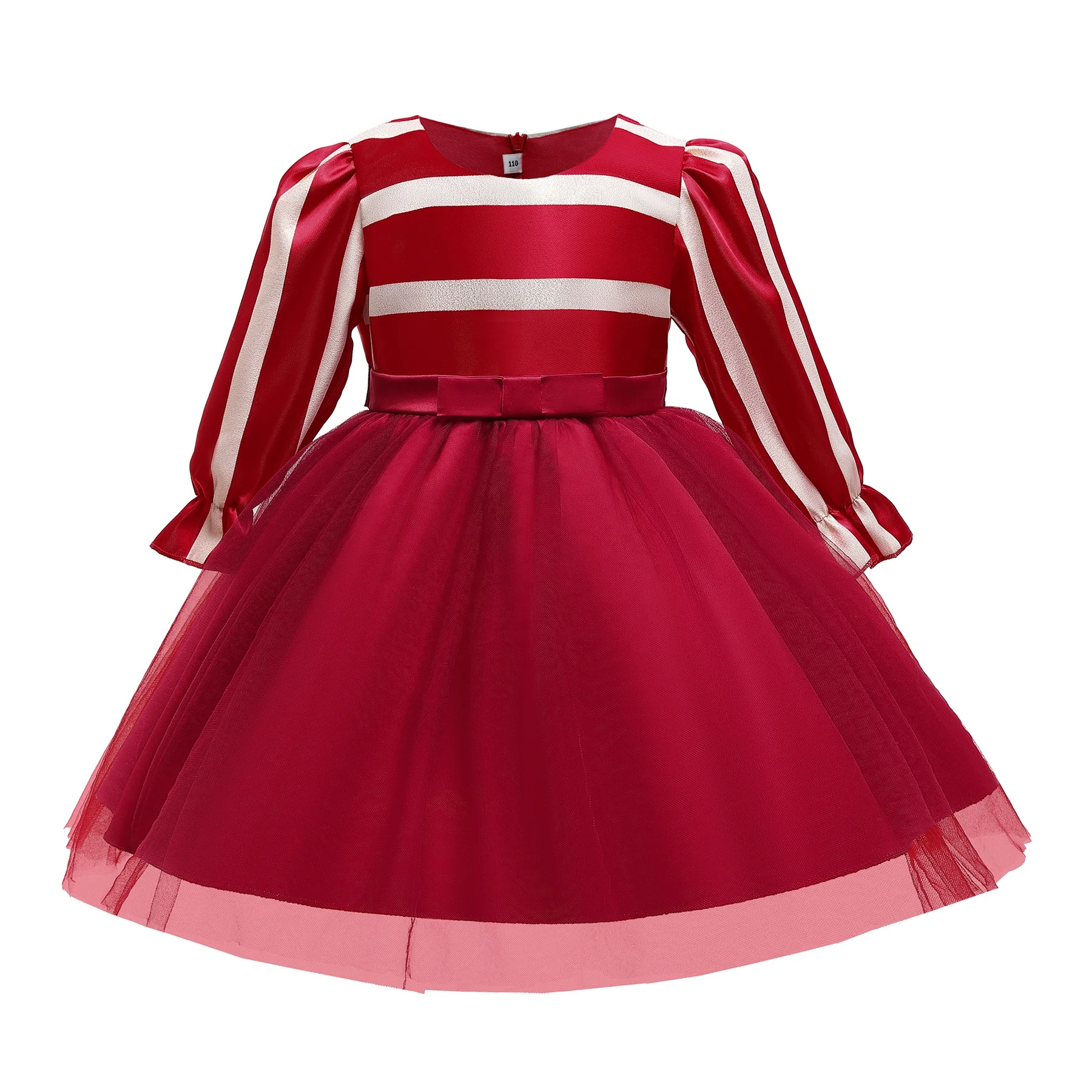 

Autumn Winter New Baby Girls Clothes Kids Red Christmas Long Sleeve Princess Baby Girls Dress, As picture