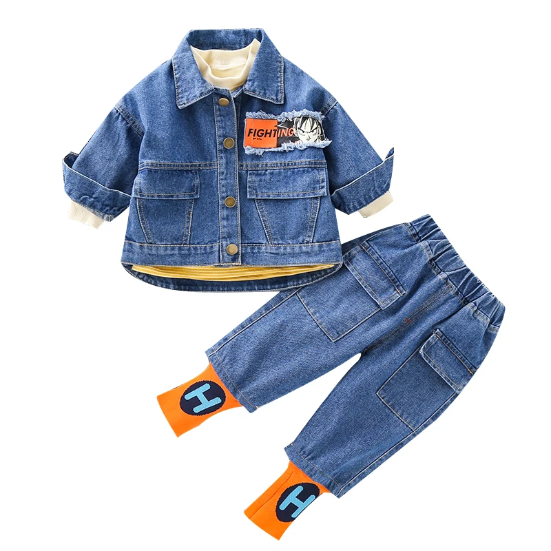

DRXBNZ2007B405 Autumn New Arrival Children Clothes Set Amazon Popular Sale Boy Clothing Set Korean Style Kids Clothing Set, Blue, black