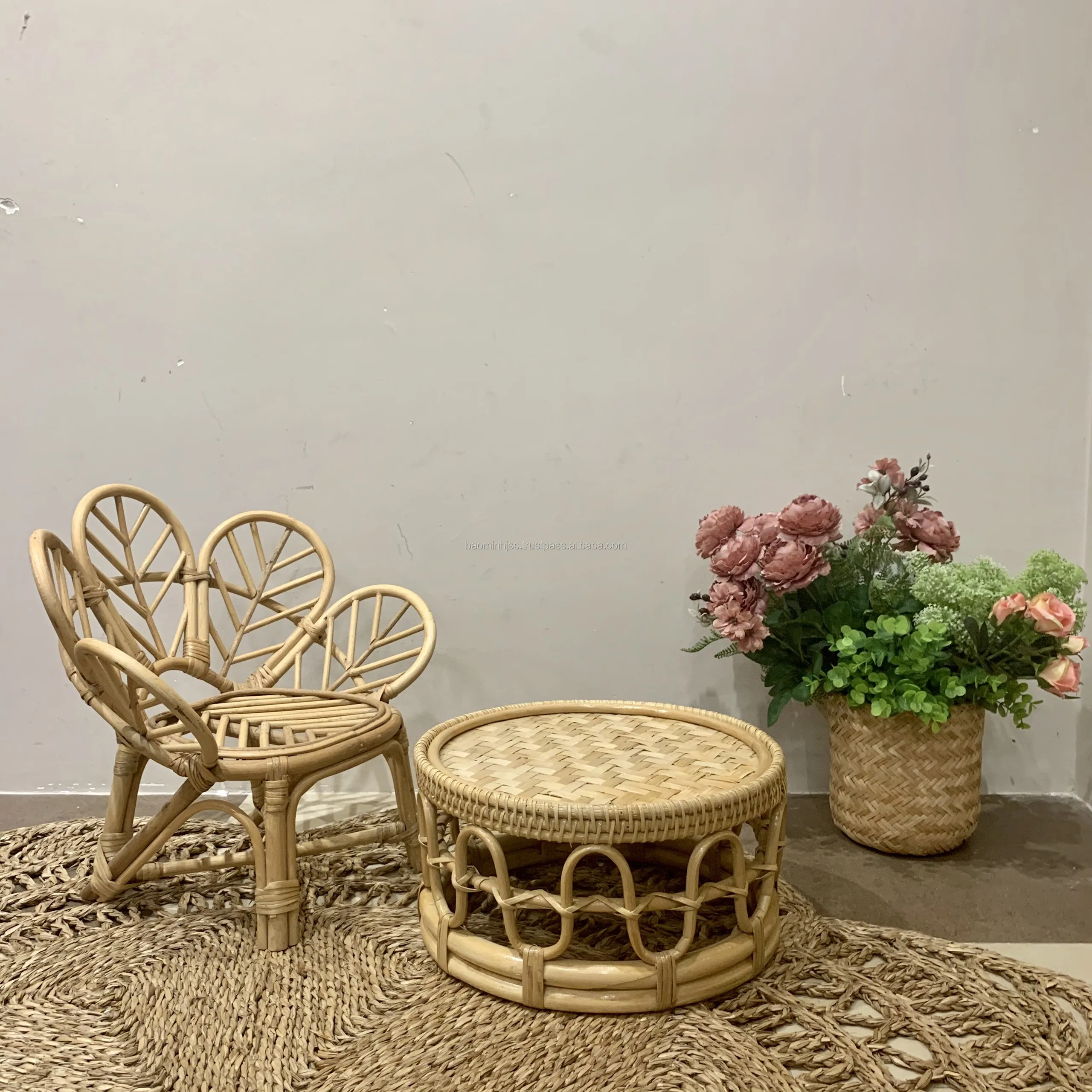 rattan dolls highchair