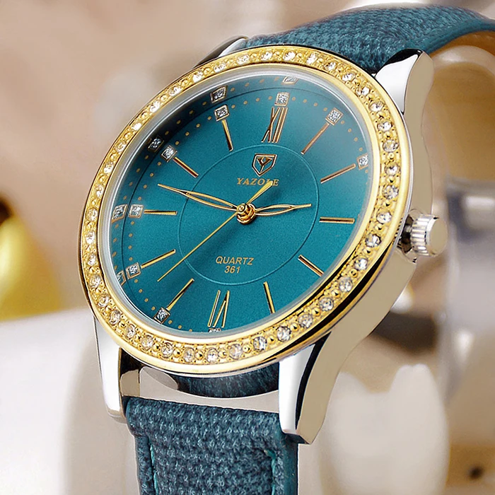 

YAZOLE 361 unique waterproofing PU Leather band casual watch woman