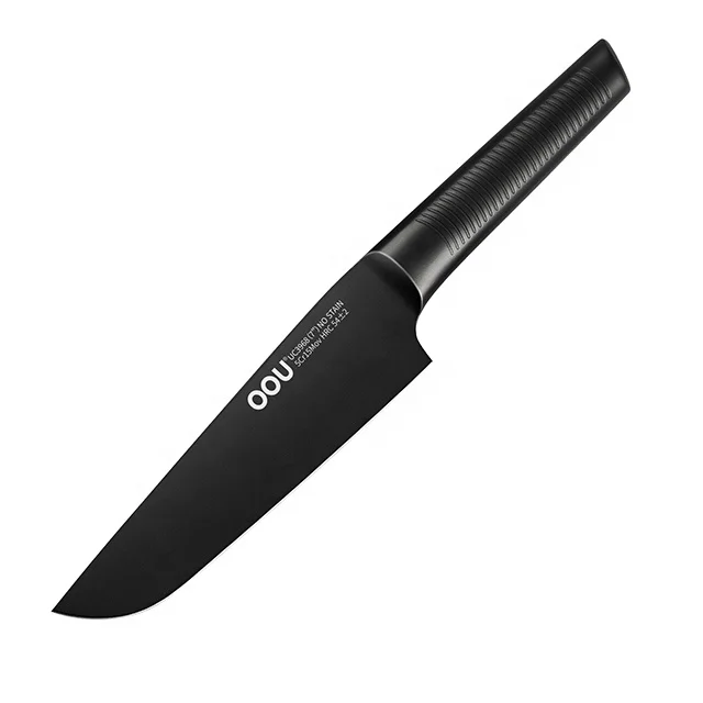 

OOU BO oxide black Non-stick meat cleaver japanese 5cr15mov chef knife kitchen with hollow handle