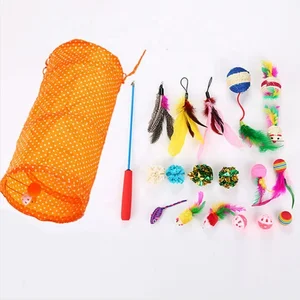 Image of group pack 20 Set Cat Toy Plastic and Feather Kitten Toys Assortments Cat Toys