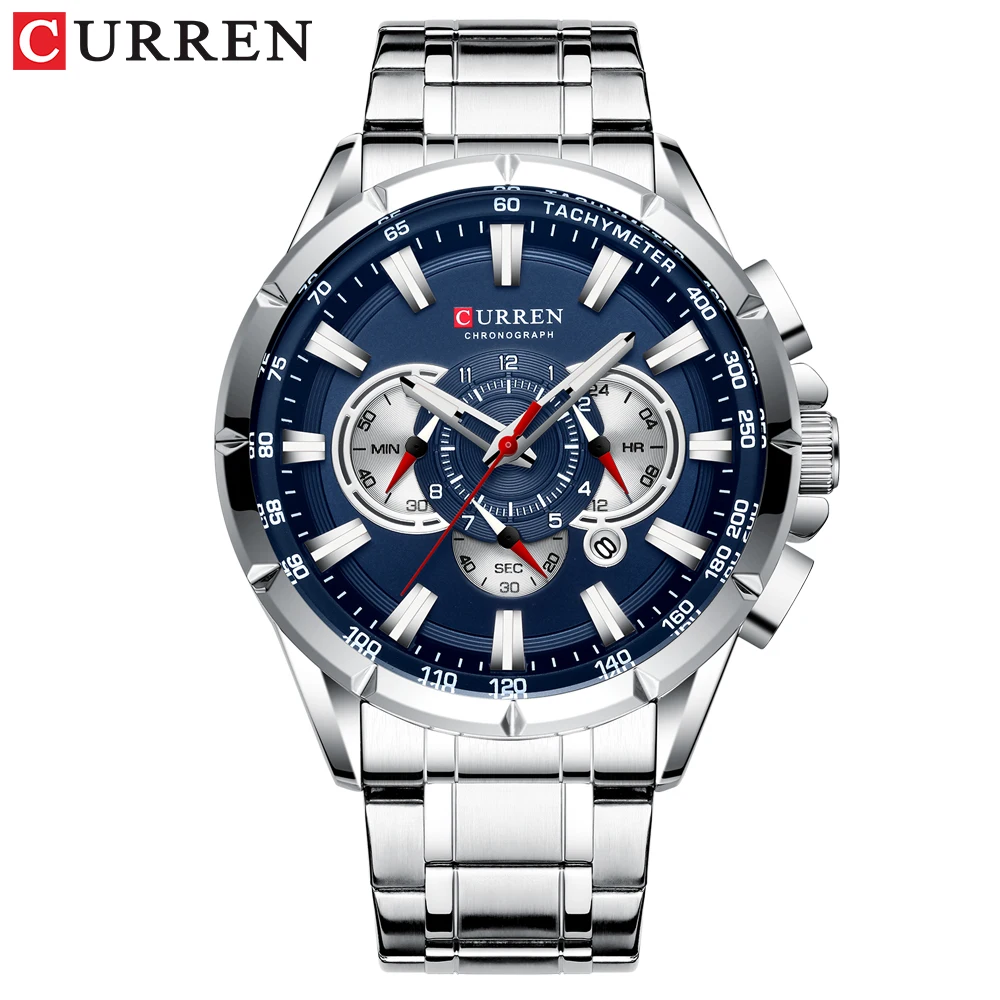 

Curren 8363 wrist watch men waterproof chronograph military army stainless steel male clock top brand luxury man sport watches
