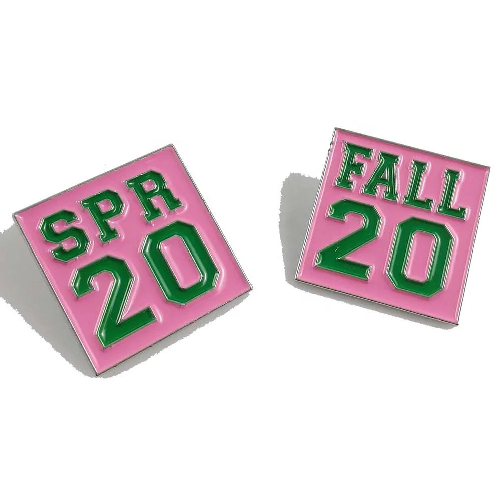 

Beyou greek sorority Pink and green Fall Spring 20 lapel pin Brooch, Gold
