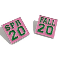 

Beyou greek sorority AKA Pink and green Fall Spring 20 lapel pin Brooch