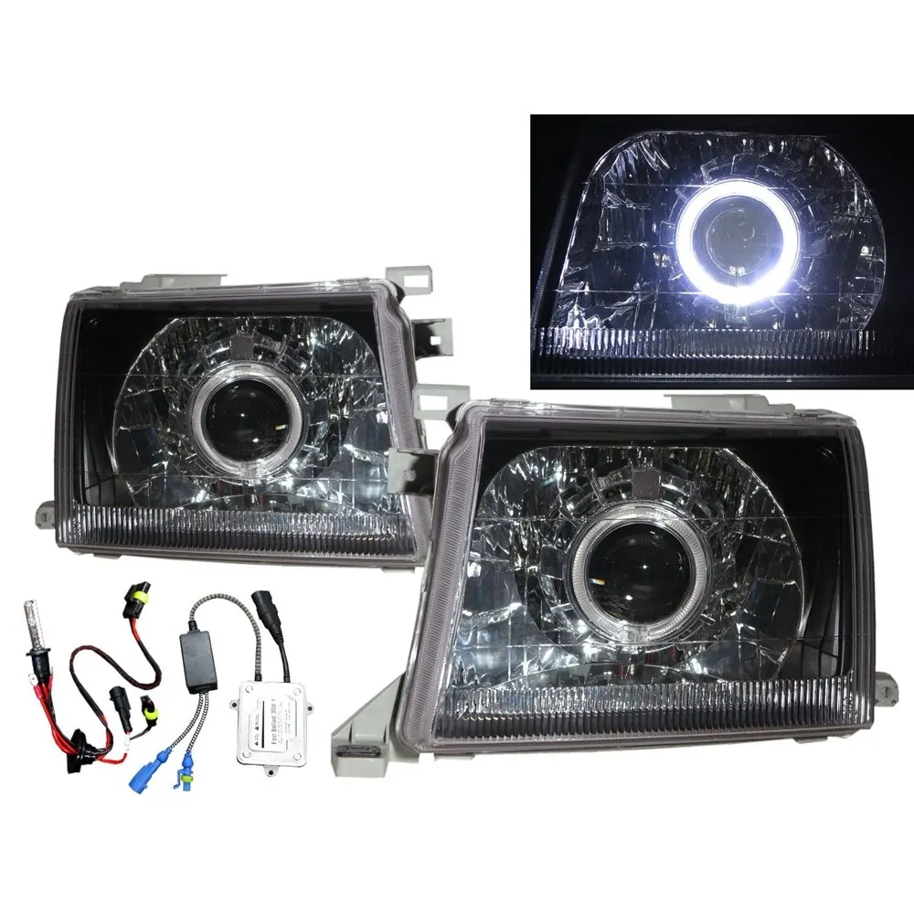 

Pick UP D22 MK1 2000-2001 Guide LED Angel-Eye HID Headlight Black for NISSAN LHD