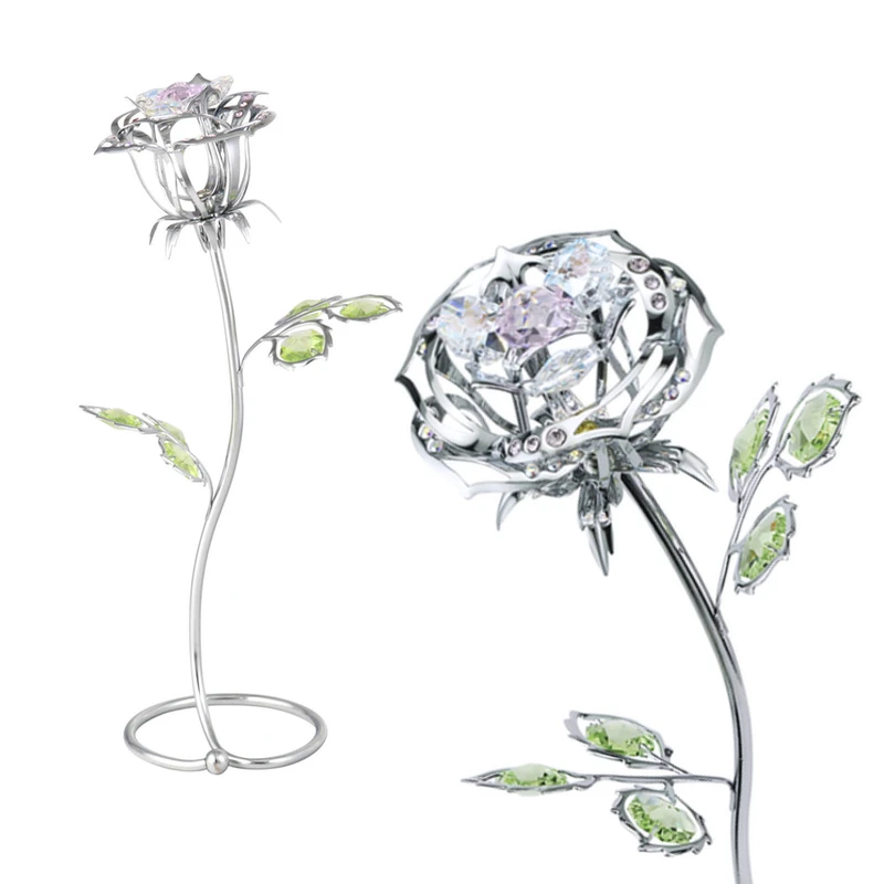 
Crystocraft Luxury Romantic Metal Flower with Crystals from Swarovski Valentines Day Anniversary Gift Forever Everlasting Rose  (60211002409)