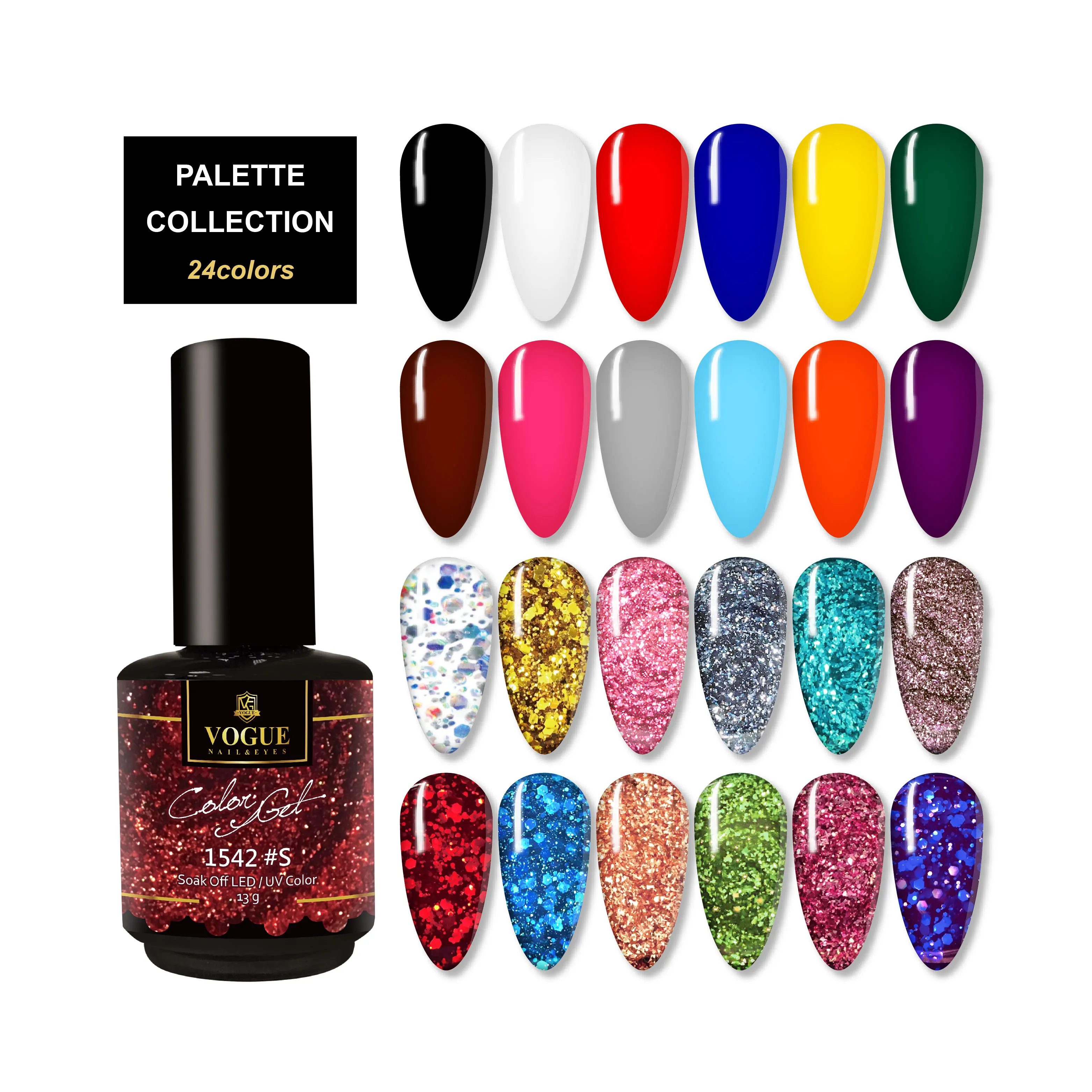 

2021 new VOGUE Wholesale price classic color 24 colors nail polish gel