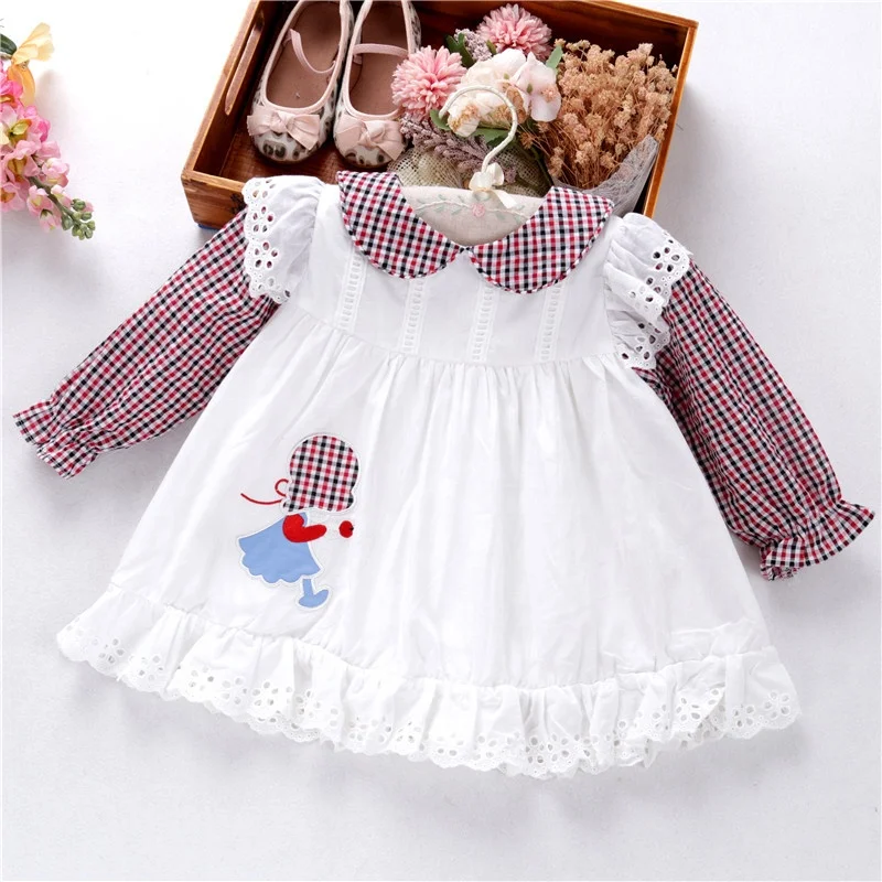

toddler girls dresses autumn baby dress long sleeve lace embroidery vintage cotton kids clothes boutiques wholesale children