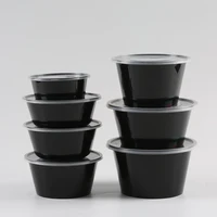 

pp black round take away microwavable lunch meal fruit plastic disposable lunch box