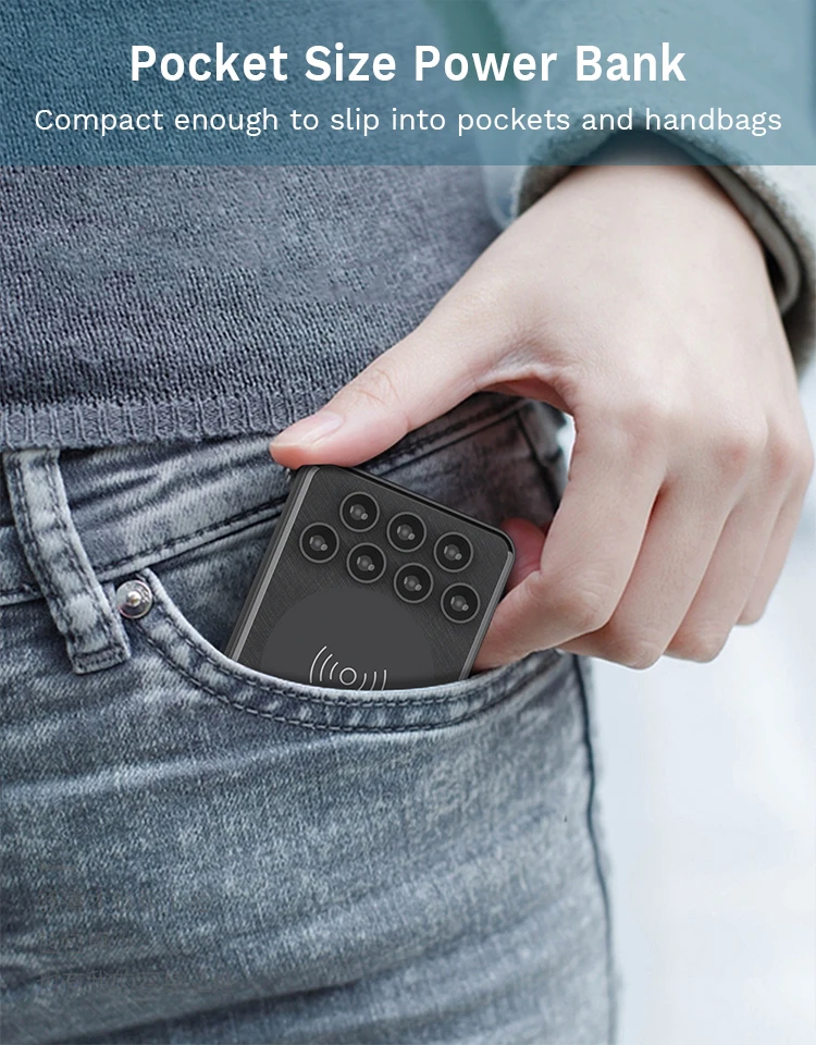 Special Wireless Portable Charger Powerbank 5000 mAh Charging Slim Suction Cups Small 5000mAh Mini Wireless Power Bank