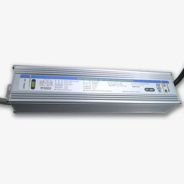 Constant Current Waterproof IP67 24V 200W LED Driver Switching Power Supply For Outdoor LED Sign Lighting Modules Made in Korea