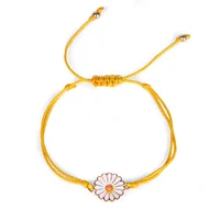 

Boho Handmade Friendship Woven Chain Sunflower Waterproof Adjustable Bracelet for Girls Women