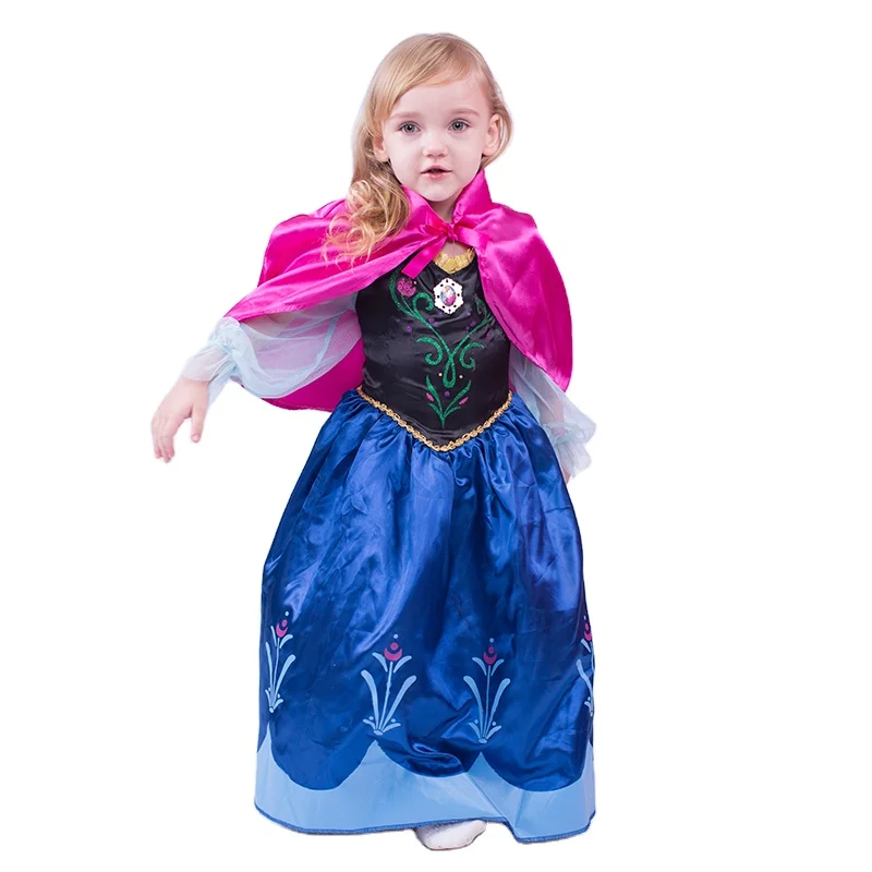 

Hot sales Baby dress princess party dress up cosplay princess carnival anna costume party for, As picture