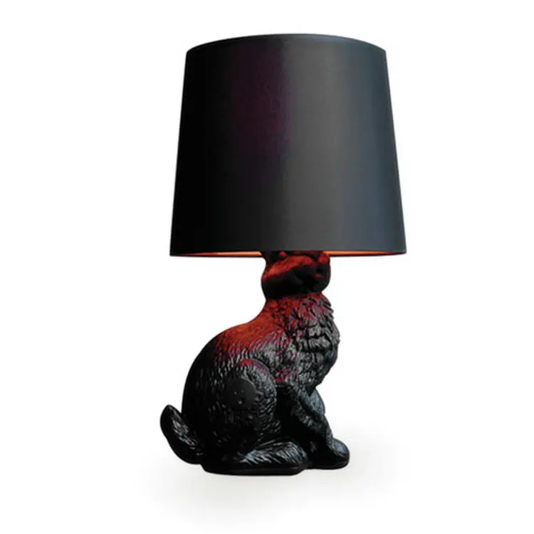 Fabric Shade Resin Body Animals Simple Design Home Decorative Lighting European Italian Light E27 Rabbit Table Lamp