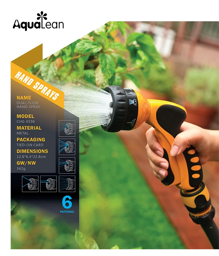 6 Spray Pattern Dual Flow Hand Spray Hose Nozzle Buy Comfortable