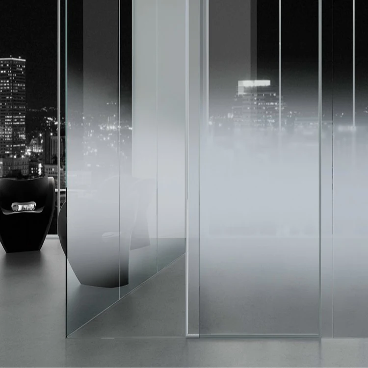 渐变磨砂钢化玻璃 10毫米 12毫米酸蚀刻装饰隐私保护钢化玻璃隔断浴室