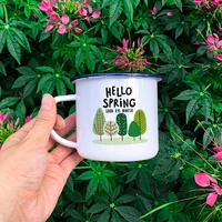

Hot Sale Promotion Mug Colorful Sublimation Print Camping Mug Enamel