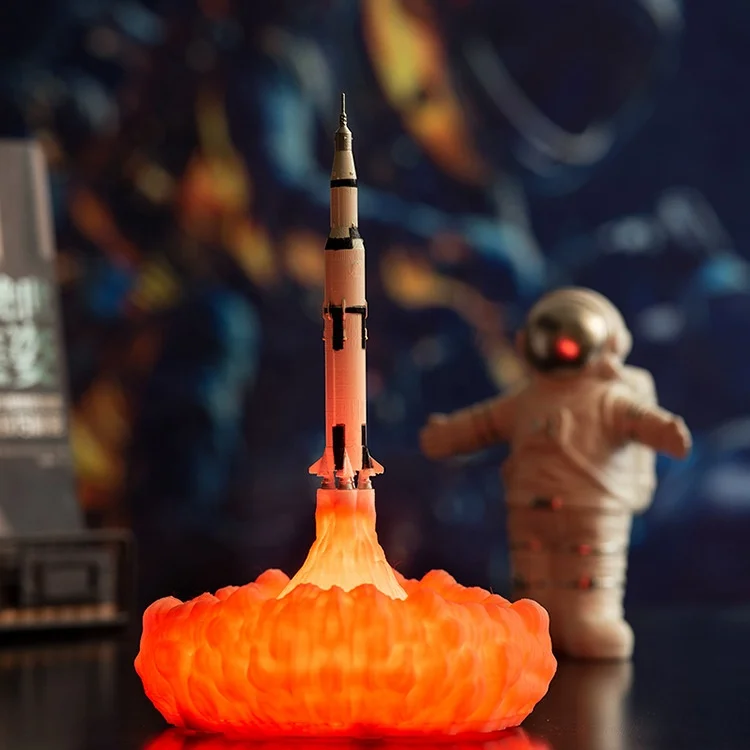 3D Print Rocket Lamp Space Shuttle Lamp Night Light with USB Rechargeable