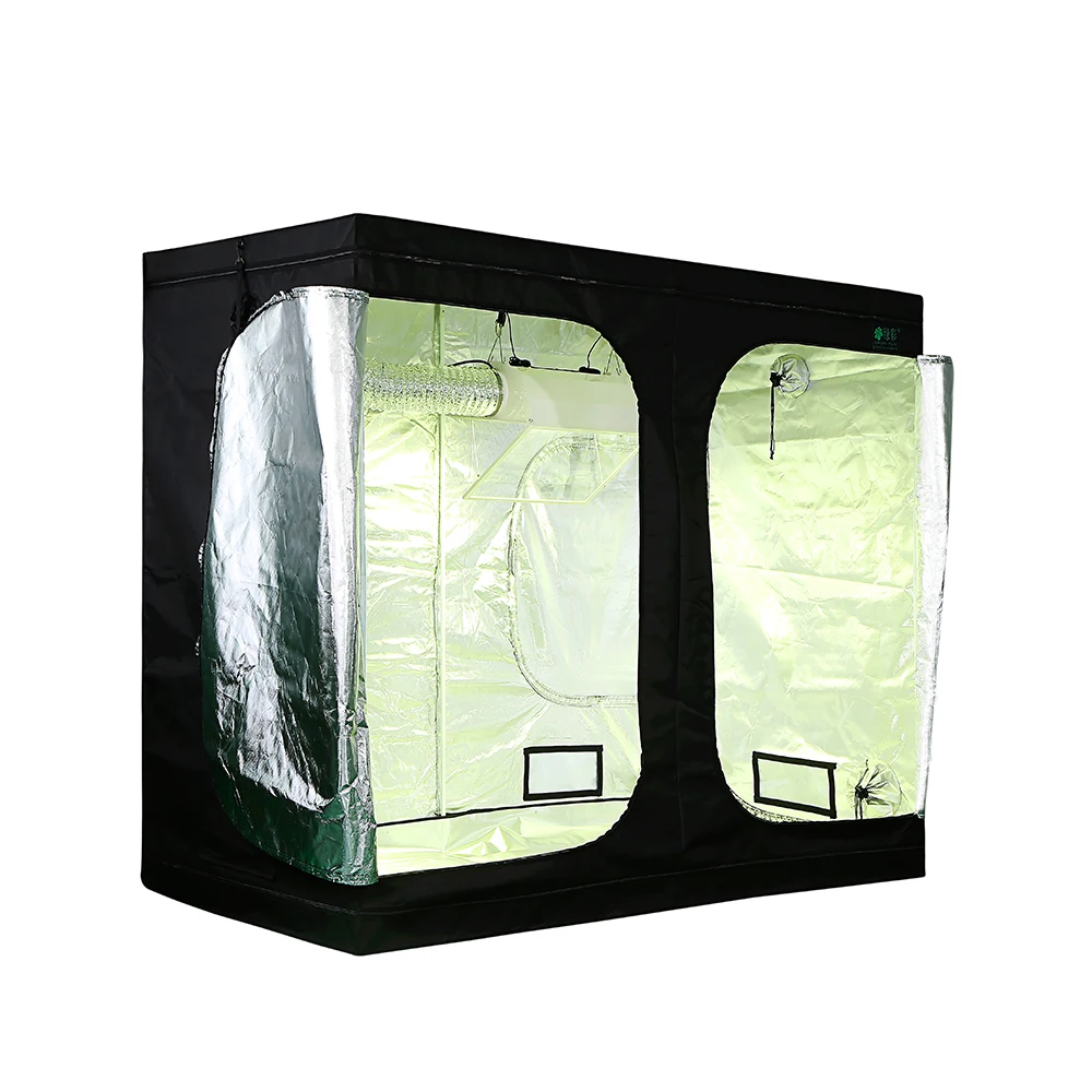 

2021 Manuefacuturer Garden Greenhouse Growth Box Hydroponic Indoor Weed 600D 2 in 1 Grow Tent, Black