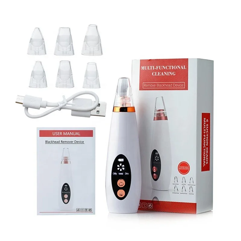 

Wholesale Pore Cleaner Blackhead Suction Extractor Tool Kit Acne Removal Vacuum Blackhead Remover, White