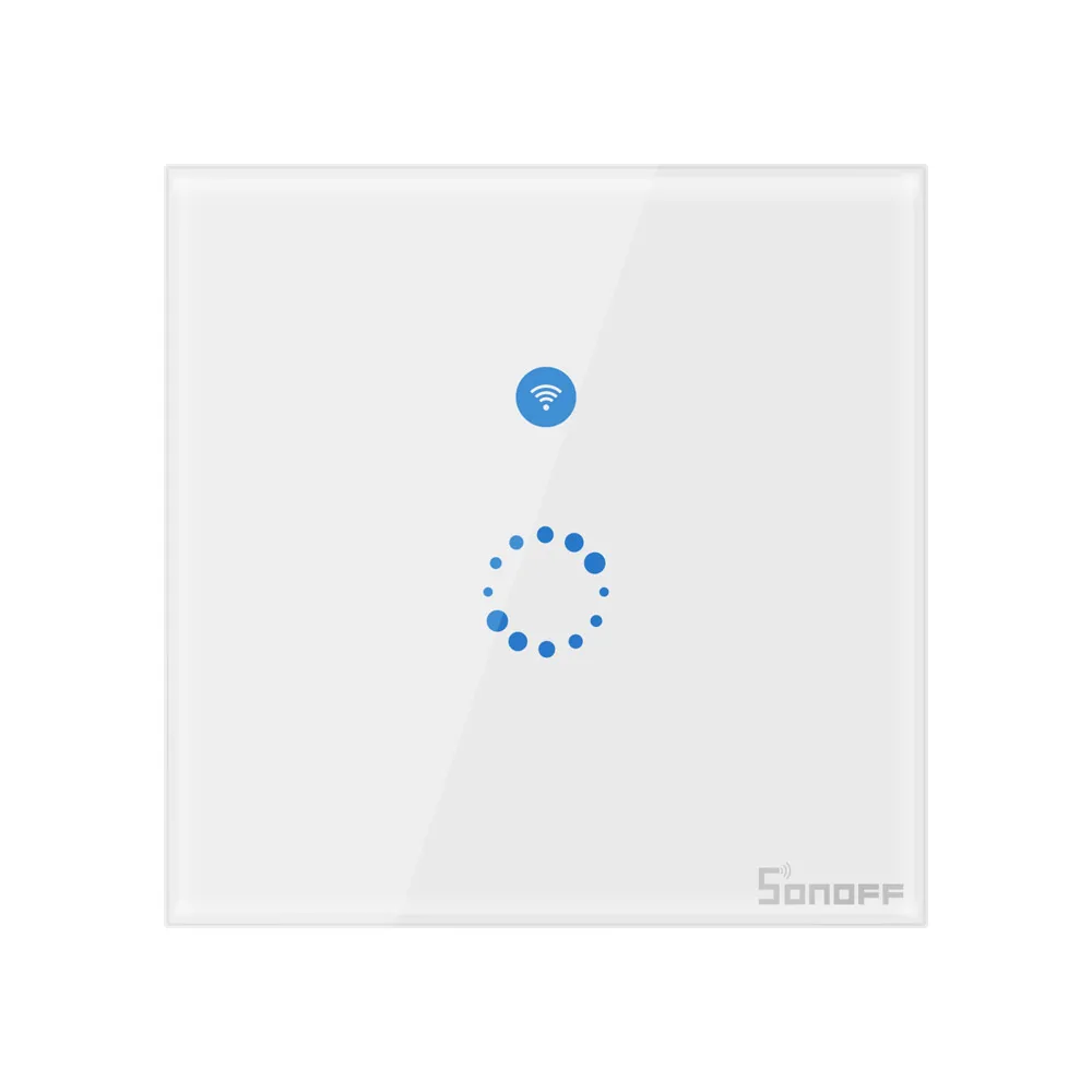 
No Neutral Wire SONOFF T4 EU 1C 1 Gang WiFi Touch Panel Remote Wall APP/Voice Control Light Timing Switch Works with Alexa 
