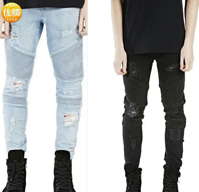 

High Quality Latest Design Men Straight Skinny Light Color Stonewashed Denim Jeans Pants For Men