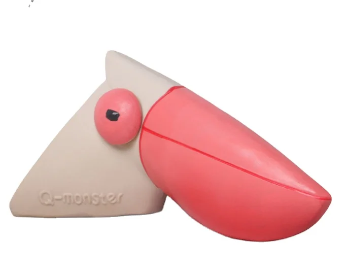 

Qmonster series "Shoebill" Dog bite toy with built-in whistle Chewy toy Teeth training, Multi-color