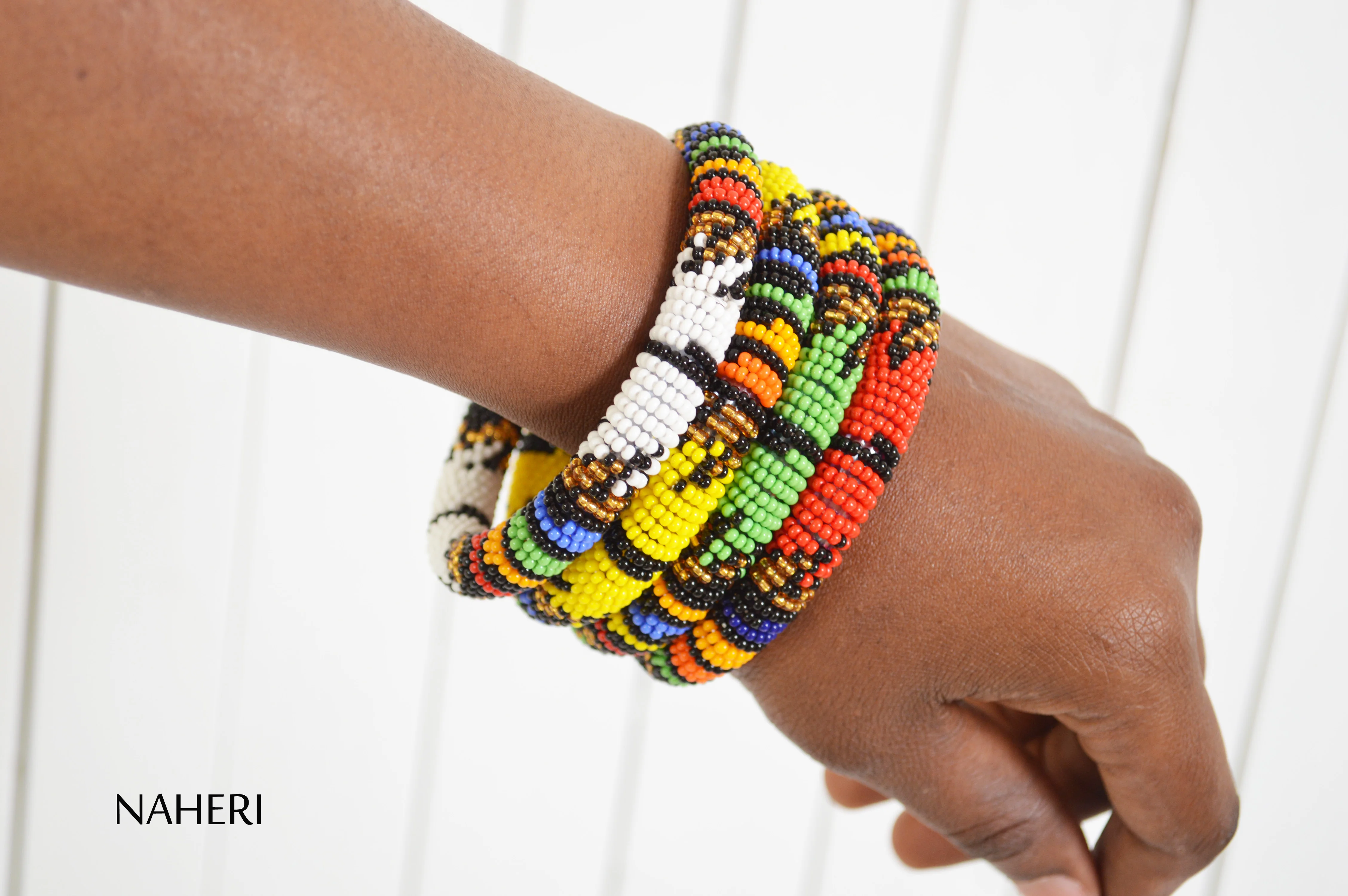 naheri非洲串珠马赛祖鲁手镯手工部落手镯声明首饰民族批发礼物热卖