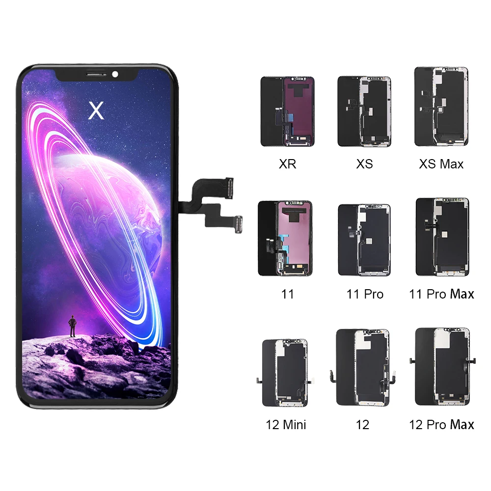 

Elekworld Best Selling Mobile Phone LCDs Screen for iPhone 12 Mini 12 11 XS Max Pro Max 11 XR X LCDs Touch Screen Display