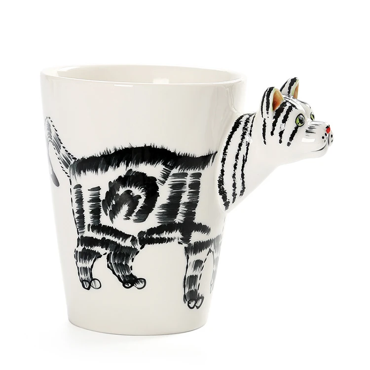 
Logo Customized Hand Painted 3D Animal Ceramic Mug Cup Creative Individual Cartoon Dinosaur Ceramic Coffee Mugs Cup 