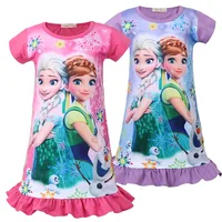 

Anna Elsa Girls Dress Snow Queen Princess Dresses for Girls Night Gown Pajamas Baby Dress Kids Sleepwear Pyjamas toddler Clothes