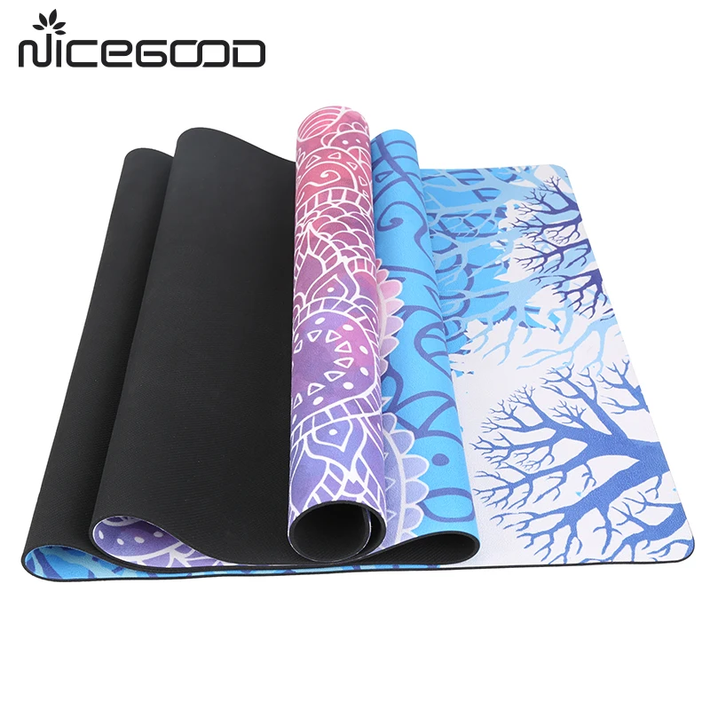 

Eco Friendly Manufacturer Printed Anti Slip Natural Rubber Suede Yoga Mats