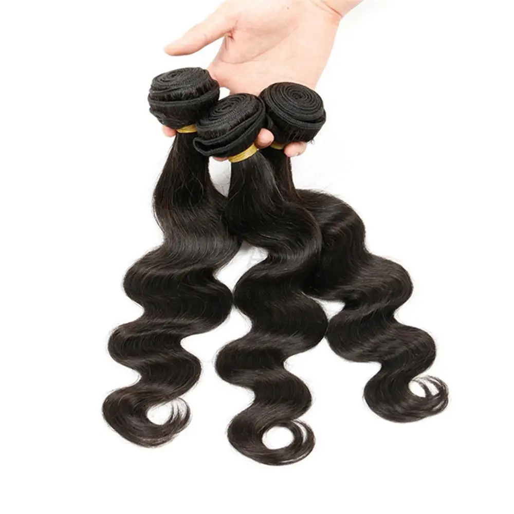 

Hot Sale Hair Bundle Hair Weaving Unprocessed Body Wave Hair Natural Color 16 Inches Black Brazilian Hair One Donor Virgin Hair