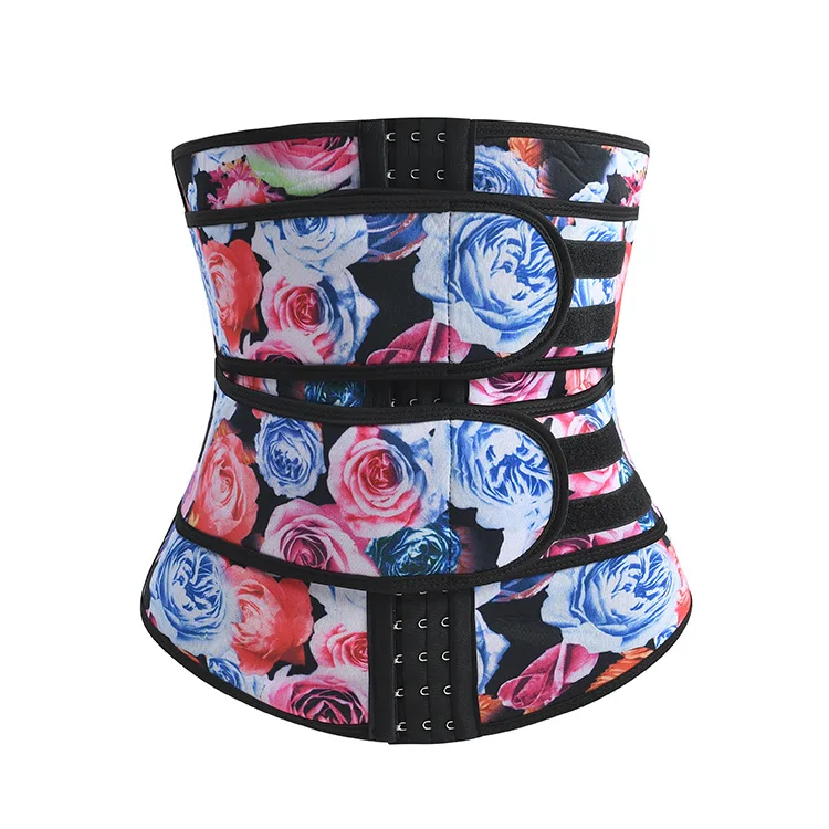 

Europe and the United States exclusively for women's breasted color waistband neoprene corset waist trainer abdomen belt, Black