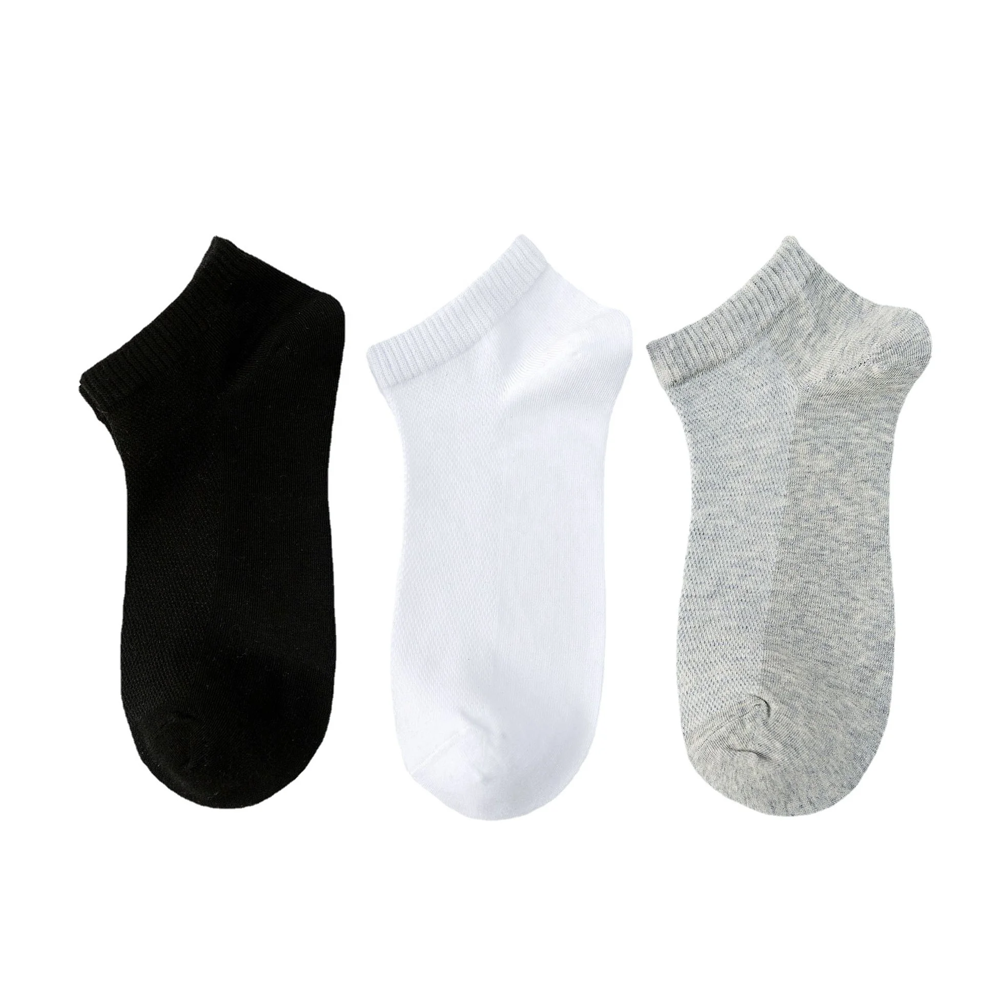 

Bamboo Fiber Black White Gray Summer Men's Boat Socks Thin Bamboo Socks Mesh Ankle Men Socks, Picture