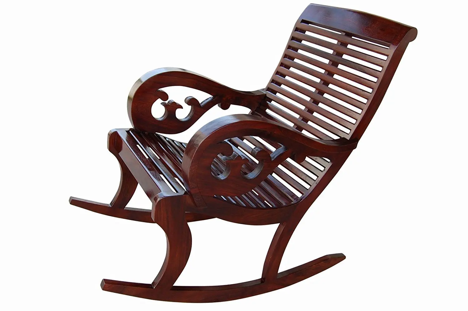 Wooden Royal Rocking Chair Wood Rocking Chair In Mahogany Spl Finish