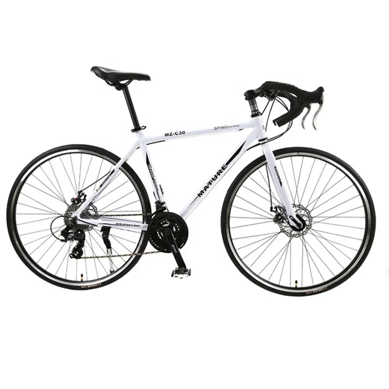 

Black&white horn handle scimitar highway mountain bike high carbon steel frame racing road tires PVC pedals top sale bicycle