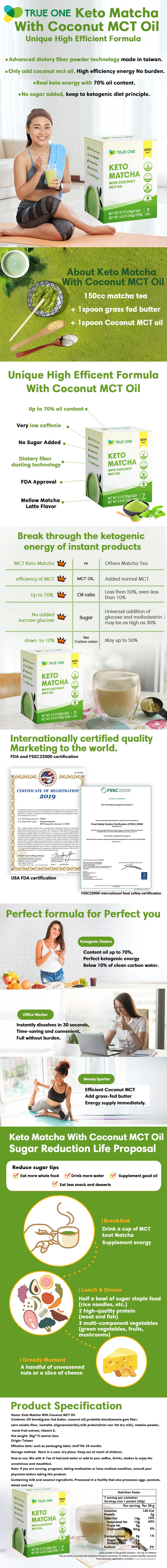 Keto Mate of Matcha Latte Flavor for ketogenic diet