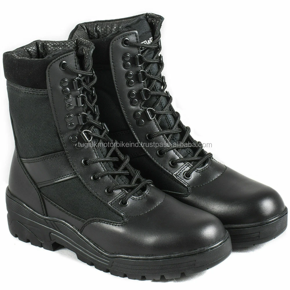 High Quality Patrol Black Leather Combat Boots Outdoor Cadet Security Alibaba