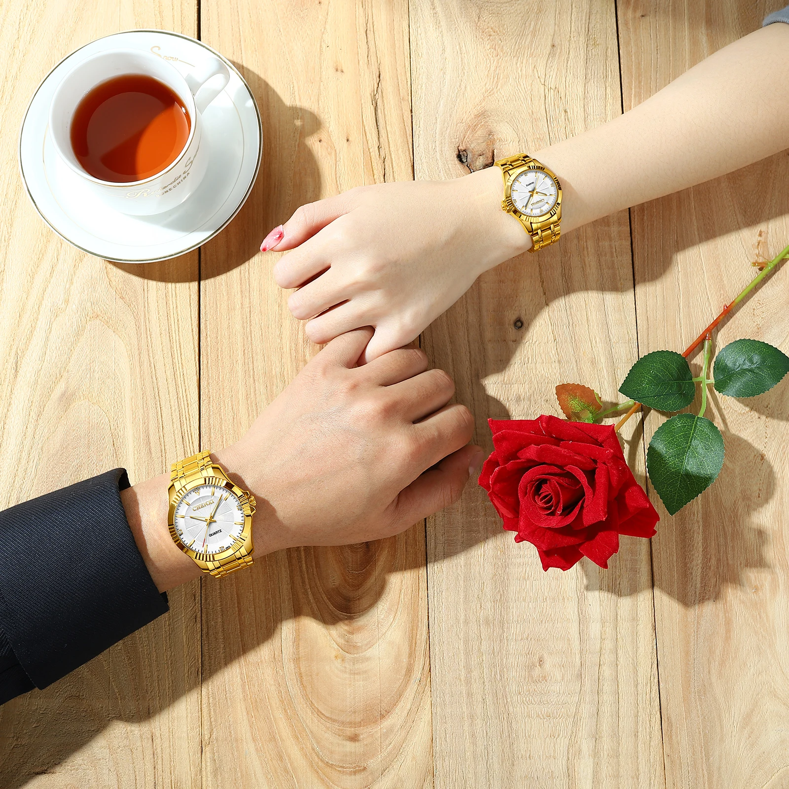 

Chenxi 050A all gold water proof steel Strap business Couple wrist watches