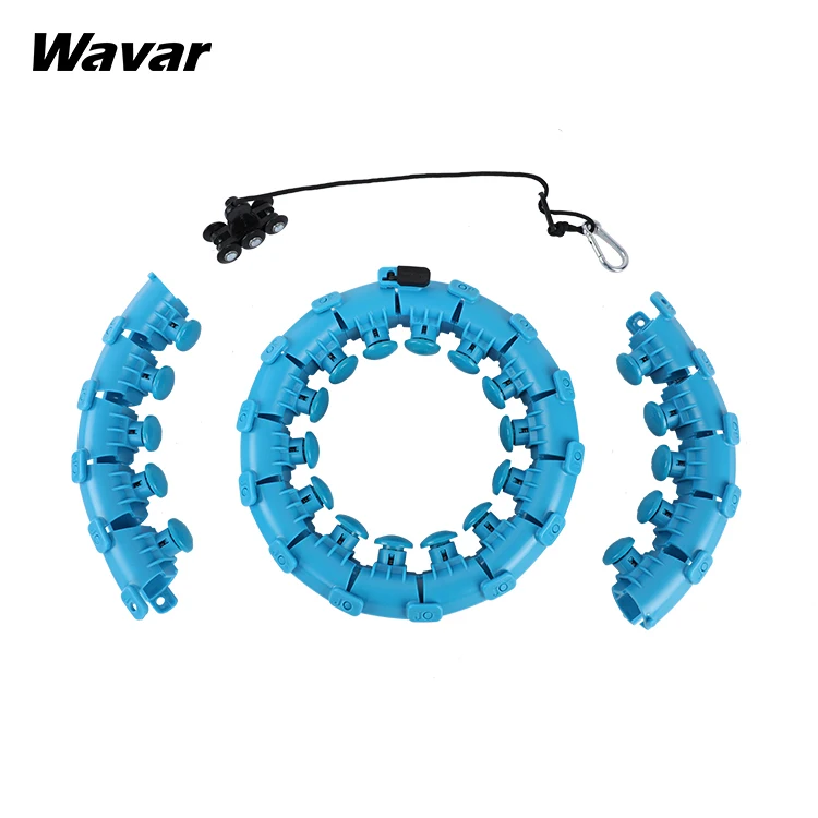 

Dropshipping 24 knots sections fitness body ring smart weighted hoola hoops for adults, Blue/red/purple